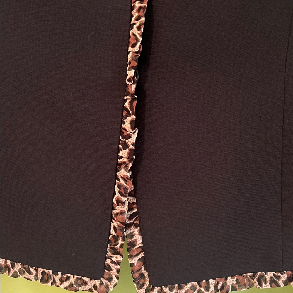 Tahari Black Suit with Leopard Trim. - Picture 4 of 8